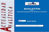BOLETÍN - SEQA · BOLETÍN Sociedad Española de Química Analítica Editorial Actualidad Actualidad Analítica Grupos Docentes. Sección de DOCENCIA TICS y DOCENCIA: Grupos de Investigación: