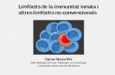 Limfòcits de la immunitat innata i altres limfòcits no ... · La resposta dels limfòcits de la . immunitat adaptativa . és lenta però pot tenir efectes a llarg termini gràcies