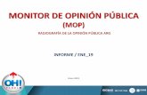 MONITOR DE OPINIÓN PÚBLICALa opinión pública en 10 indicadores 1.- Cambiemos lidera en enero la intención de voto a Presidente (30%), seguido por Unidad Ciudadana (22%) y con