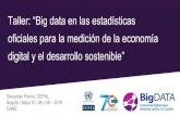 Taller: Big data en las estadísticas oficiales para la ... Data para...IoT Esencial: sector digital Dimensión acotada: Economía digital Dimensión amplia: digitalización de economía