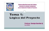 FACULTAD DE CIENCIAS ECONÓMICAS Curso: Evaluación …Tema 1: Universidad Nacional del Callao FACULTAD DE CIENCIAS ECONÓMICAS Curso: Evaluación Privada de Proyectos Lógica del