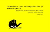 Balance de Inmigración y extranjeríanadiesinfuturo.org/IMG/pdf/Informe_Balance_2o_sem_2016.pdf · cantidades inferiores al Salario Mínimo Interprofesional, el 23% durante 2015