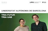 Presentación de PowerPoint · Francesos a la UT1 Estudiants espanyols a la UAB Anys 3 i 4 Estudiants Francesos a la UAB Estudiants espanyols a la UT1 Diplomes Màster 1 Dret de UT1