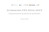 Evaluación PTS 2016-2019 · 3. Reconocimiento de dinámicas básicas PASE Coherencia Las descripciones elaboradas en las dimensiones PASE son coherentes con el indicador al que se