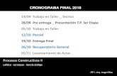 CRONOGRAMA FINAL 2018 - WordPress.com › ... · CRONOGRAMA FINAL 2018 Procesos Constructivos II Lafalce -Larroque - García Zúñiga JTP I. Arq. Jorge Oliva 14/09 Trabajo en Taller