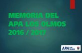 MEMORIA DEL APA LOS OLMOS 2016 - WordPress.com › 2017 › 11 › memoria...Title: MEMORIA DEL APA LOS OLMOS 2016 Author: Kerygma Madrid Created Date: 11/3/2017 7:18:56 PM