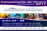 Campamento de Verano Toda una aventura! 2017campamentoesperanza.org/descargas/Verano2017.pdf · Campamento de Verano 2017 Del 24 al 28 de Julio Tlaxcala, Mex Primera Vez $ 5,600 Reserva