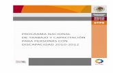 Programa Nacional de Trabajo y Capacitación para PCD FINAL · 2011-10-26 · 2 Índice introducciÓn 1. marco institucional 1.1 marco jurÍdico y normativo marco jurídico internacional