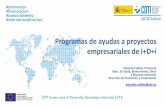 Programas de ayudas a proyectos empresariales de I+D+i · 2018-06-25 · Financiación de proyectos CDTI de I+D 3. Financiación de proyectos de innovación 4. Grandes Programas en