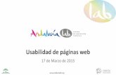 Usabilidad de páginas web - Andalucia Lab...componentes de la usabilidad 1. Facilidad de aprendizaje 2. Eficiencia 3. Memorabilidad 4. Gestión de los errores 5. Satisfacción. tomando