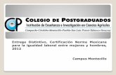 Entrega Distintivo, Certificación Norma Mexicana para la ... · Entrega Distintivo, Certificación Norma Mexicana para la igualdad laboral entre mujeres y hombres, 2012 Campus Montecillo