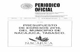 No.- 5478 PRESUPUESTO DE EGRESOS 2016, DEL MUNICIPIO DE …periodicos.tabasco.gob.mx/media/periodicos/7674.pdf · 2016-04-15 · totale5 de recursos para el ejerclcio fiscal 2016