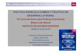 POLÍTICA AGRÍCOLA COMÚN Y POLÍTICA DE DESARROLLO RURALmonnetieejusticia.uva.es/files/2018/07/DIAPOSITI... · DESARROLLO RURAL XIV Curso de Verano sobre Políticas Comunitarias