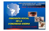 DIMENSIÓN SOCIAL DE LA COMUNIDAD ANDINA - ILOwhite.lim.ilo.org/spanish/260ameri/oitreg/activid/...SOCIAL DIMENSIÓN SOCIAL Desarrollo de NIT Normativa Comunitaria Andina AGENDAAGENDA