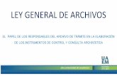 LEY GENERAL DE ARCHIVOS...Archivo de trámite: Conjunto orgánico de documentos de archivo de uso cotidiano y necesario para el ejercicio de las facultades, funciones o competencias