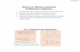 Tema 11: Rectas y planos. Problemas métricos. · 1 Tema 11: Rectas y planos. Problemas métricos. 1. Ecuaciones de la recta y el plano en el espacio. 2. Resolución de problemas