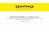 MEMORIA ANUAL - Qapaq · colocaciones del producto de Casas Comerciales que al cierre del 2016 representó el 1.4% de la cartera total. Ingresos Financieros El indicador de Cartera