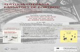 TERTÚLIA LITERÀRIA PASSATGES DE PORTBOU · 2019-07-14 · TERTÚLIA LITERÀRIA PASSATGES DE PORTBOU Literatura de frontera, memòria, exili i identitats Tertúlia 1 juny 2019 Les