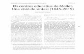 BERTRAN I DUARTE, J. (2019). Els centres …...NOTES, 34 15 Els centres educatius de Mollet. Una visió de síntesi (1845-2019) la convent de les monges (Lestonnac) es convertirà