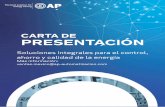 Carta de presentacion - ap-automatizacion.com · CARTA DE. ACERCA DE NOSOTROS AP Automatización surge en el año de 2013, como una empresa dedicada a brindar soluciones integrales