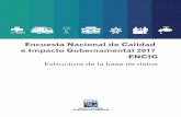 Encuesta Nacional de Calidad e Impacto Gubernamental ... · 2. Contenido de la base de datos de la ENCIG 2017 En este capítulo se expone el contenido de la base de datos de la ENCIG