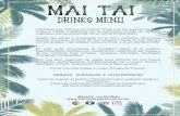 BEBIDAS ALERGICAS E INTOLERANCIAS @maitai cocktailbar … … · Espectaculares cócteles con ingredientes auténticos del Caribe y de los confines mas remotos, azucares naturales,