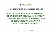 1er. Seminario de Energ ía E ólica: “AVANCES EN EL … · 2014-06-13 · efectos en el Perú… •El acelerado deshielo de las Cumbres Nevadas Andinas afectaría la capacidad