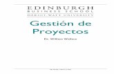 Gestión de Proyectos - Profesor Ezequiel Ruiz Garcia...Dr. William Wallace BSc (Hons), MSc, PhD. Director del Programa de DBA y Docente Titular Sénior de Edinburgh Business School