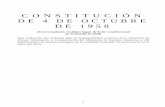 Constitución de 4 de octubre 1958 (modificada por la Ley ... · DE 1958 (Texto resultante, en último lugar, de la ley constitucional de 23 de julio de 2008) Esta traducción fue