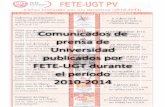 Comunicados de prensa de Universidad publicados porugt.webs.upv.es/archivos/2014/CP20102014.pdf · 2014-11-28 · Comunicados de prensa de Universidad publicados por FETE-UGT durante