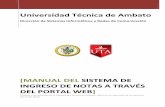 Universidad Técnica de Ambatouta.edu.ec/v2.0/pdf/ingresonotas.pdf · 2018-09-27 · Universidad Técnica de Ambato - DISIR MANUAL DE USUARIO Sistema de Ingreso de notas a través