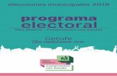 prorama electoral elecciones municipales 2019 · Cuenta, entre otros, con el Parque Regional del Sureste, el Cerro de los Ángeles, el Prado Acedinos y el Parque de Alhóndiga-Sector