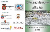 A las 12:00h.“65 Descenso Internacional del Río Asón” Tema II Descenso del Bajo Asón, a celebrar el sábado 20 de abril y 65 Des-censo Internacional del río Asón, que tendrá