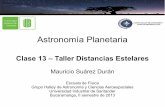 Astronomía Planetaria · 2019-02-21 · Astronomía planetaria, clase 9. Instr-II. 15 Taller ¿Cuál es la diferencia entre el brillo del Sol a 1 UA y a 10 UA? ¿Cuál la magnitud