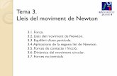 Tema 3. Lleis del moviment de Newton · 2013-12-18 · 3.2. Lleis del moviment de Newton. Segona llei de Newton “La raó temporal del canvi de moment d'una partícula és igual
