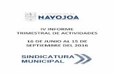 IV INFORME TRIMESTRAL DE ACTIVIDADES - Navojoa · 2017-01-27 · iv informe trimestral de actividades por el periÓdo comprendido del 16 de junio al 15 de septiembre de 2016 ... “se