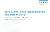 Analisis Big Data para operadores de red y DNS...Adopción de IPv6, proveedores de servicios en la nube, Anycast, otras tendencias • Escaneo web Clasificación por industria, clasificación