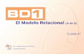 Presentación de PowerPoint · 2016-08-20 · 21777333 Kevin Costner de Jesús CCIA. BD1 2006-07 Modelo Relacional introducción concepto de relación representación de objetos restricciones