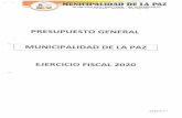  · Visto: El Proyecto de Ordenanza de Presupuesto de Ingresos y Gastos para el ejercicio fiscal 2020, presentado por la Intendencia Municipal, que fuera girada a la comisión de