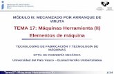 TEMA 17: Máquinas Herramienta (II) Elementos de máquinaehu.eus/manufacturing/docencia/1238_ca.pdf · que permiten el montaje de otros elementos de la máquina o conducciones eléctricas.