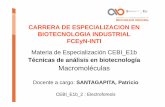 CARRERA DE ESPECIALIZACION EN BIOTECNOLOGIA …biotecnologiaindustrial.fcen.uba.ar/wp-content/uploads/2011/02/CEBI… · Técnicas de Análisis-Macromoléculas La electroforesis es