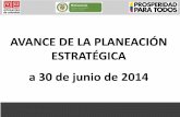 AVANCE DE LA PLANEACIÓN ESTRATÉGICA a 30 de junio de 2014artesaniasdecolombia.com.co/...planeacion_estrategica_junio_2014.… · Se incluyó el tema de asociatividad en quince (15)
