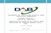 €¦ · Web viewDocumento de Invitación Directa para Servicios Generales 14 DAB/CD N 003/2019 “Servicio de Agencia de Viajes para Provisión de Pasajes Aéreos 2019 - DAB”