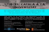 1714: EL CATALÀ A LA UNIVERSITAT - FilCat UBfilcat.ub.edu/sites/default/files/webfm/...Aula Magna, Edifici Històric DESCRIPCIÓ Des del 1714 i fins al 1837, Barcelona va estar sense
