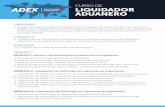Temario Curso Liquidador Aduanero - ADEX · Conceptos básicos para la liquidación Aduanera. Revisión del Instructivo: Declaración Aduanera de Mercancías. ... gestión documentaria