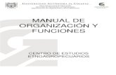 MANUAL DE ORGANIZACIÓN Y FUNCIONEStransparencia2016.unach.mx/images/IV_servicios/centros/... · 2015-03-02 · Departamento de Organización y Procedimientos Dra. María Celia Reyes
