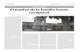 IMATGE DE LA COMARCA El panteó de la família Samà, recuperat · de Difunts, vam publicar una Imatge de la Comarca dedicada als arbres del cementiri de Vilanova i la Geltrú. En