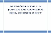 MEMÒRIA DE LA JUNTA DE GOVERN DEL CEESIB 2017 · MEMÒRIA DE LA JUNTA DE GOVERN DEL CEESIB 2017 0- PRESENTACIÓ: Un any més presentam les actuacions i activitats desenvolupades