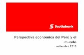 Perspectiva económica del Perú y el mundo · Perspectiva económica del Perú y el mundo setiembre 2010. Perú: indicadores 2010-2011 ... • Confianza y círculo virtuoso. Continuará.
