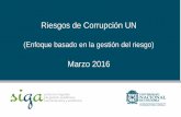 Riesgos de Corrupción UN - Universidad Nacional De Colombia · 2016-03-31 · • Sistemas de Gestión • Gestión por procesos • Pensamiento basado en la gestión del riesgo